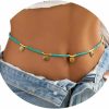 Body Chains | Cusmyre Boho Blue Seed Beaded Waist Belly Chain Summer Beach Bead Waist Chain Simple Bikinis Sexy Coin Pendant Waist Body Chain Jewelry For Women (Blue)