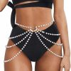 Body Chains | Asooll Asooll Pearl Belly Chain Belt Layered Waist Body Chains Bikini Belly Jewelry Fashion Beach Rave Party Club Waist Accessories Jewelry For Women And Girls