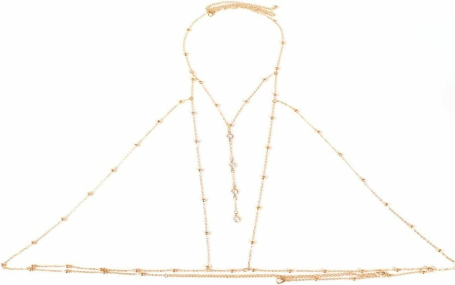 Body Chains | Generic Sequins Body Bra Chain Jewelry For Women And Girls Gold Layered Sexy Bikini Belly Waist Chain Accessories