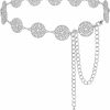 Body Chains | DTWAWA Hollow Round Decor Chain Belts For Women, Metal Waist Chain Plus Size For Her Dresses