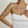 Body Chains | Rumtock Rumtock Boho Layered Leaf Pendant Silver Shoulder Chain Bikini Bra Body Halter Backless Chain Summer Beach Body Chain For Women Girls Punk Jewelry