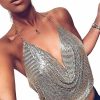 Body Chains | Foyte Fairyu Boho Sequins Body Chain Bra Bikini Shimmer Backless Halter Crop Top Beach Body Jewelry Accessory For Women And Girls (Silver)