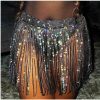 Body Chains | Yokawe Yokawe Crystal Tassel Skirts Rhinestone Hip Waist Body Chain Nightclub Rave Party Belly Dance Skirt For Women