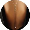 Body Chains | Edary Edary Crystal Back Chain Sexy Beach Body Chain Harness Bikini Chain Fashion Body Jewelry Accessories For Women And Girls (Silver)