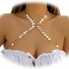 Body Chains | Riymusry Sexy Pearl Bra Body Chain Jewelry Summer Beach Pearl Harness Bra Chain Necklace Bikini Festival Rave Pearl Bra Bralette Trendy Pearl Bead Waist Body Jewelry For Women