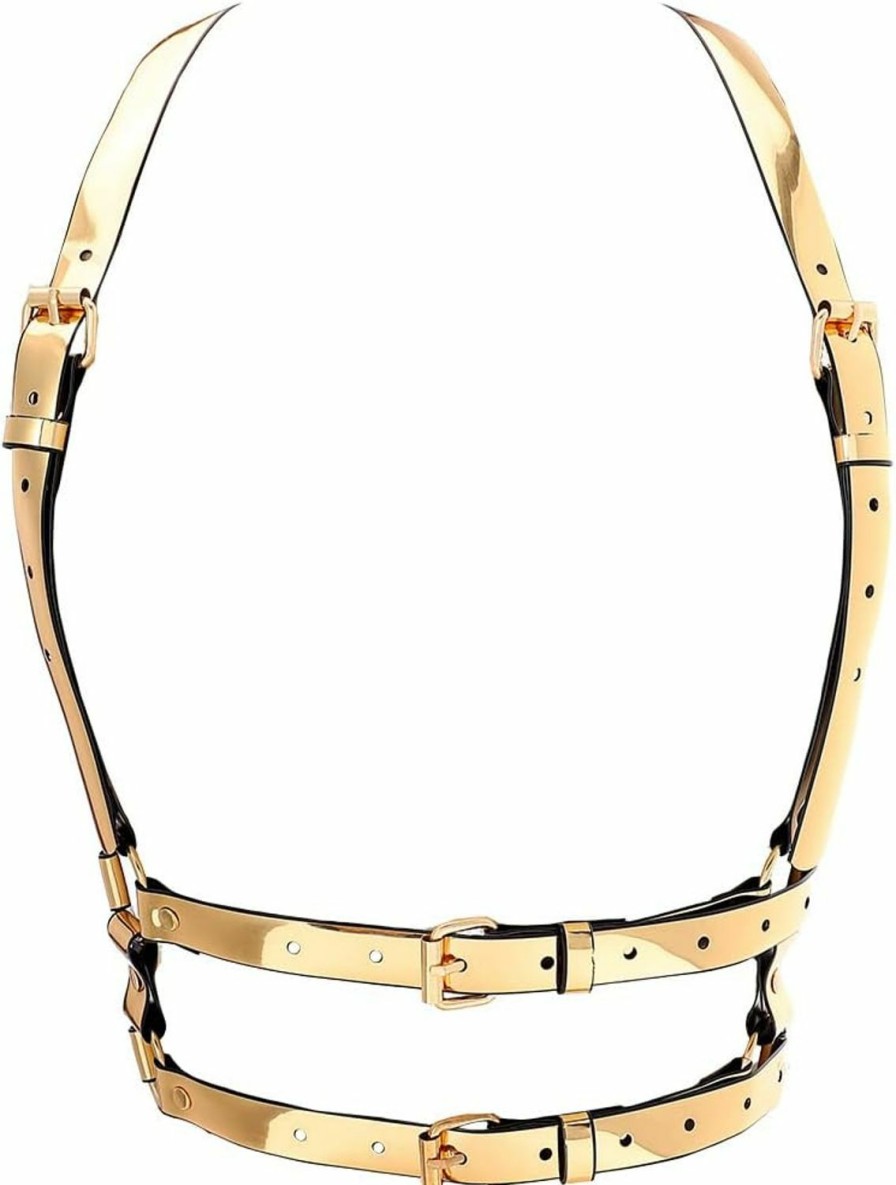 Body Chains | COSYDAYS Cosydays Punk Waist Belt Miirror Leather Harness Body Chains Chest Belt For Women And Girls