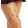 Body Chains | Chargances Chargances Boho Rhinestone Thigh Chains Gold Crystal Layered Leg Chain Sexy Tennis Chain Body Statement Jewelry For Women And Girls (1)