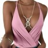 Body Chains | deladola Deladola Sexy Rhinestone Bra Chain Silver Crystl Heart Shape Sparkly Ring Adjustable Chest Chain Party Nightclub Body Jewelry For Women