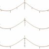 Body Chains | Hicarer 3 Pieces Silver Crystal Belly Ring With Chain Rhinestone Waist Body Chain Bikini Belly Chain Beach Accessories Jewelry For Women Girls