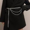 Body Chains | Rumtock Rumtock Chunky Chain Silver Belly Belt Tassel Multi Layer Body Chain Punk Waist Chain For Women Girls Fashion