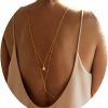 Body Chains | Rotaiboes Rhinestone Crystal Back Chain Jewelry For Women Bride Backless Rhinestone Waterdrop Body Chain Belly Waist Necklace Wedding Dress Accessories