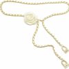 Body Chains | Izpack Silk Camellia Flower Waist Chain For Women Girls Faux Pearls Metal Lock Long Tassel Belt Body Belly Chains For Dress Jeans Fashion Jewelry