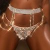 Body Chains | Artist Unknown Jeweky Crystal Belly Crystal Waist Chain Silver Body Chains Summer Beach Nightclub Rave Body Accessories Jewelry For Women And Girls