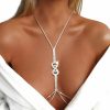 Body Chains | Woeoe Woeoe Sparkly Rhinestone Bra Chain Silver Crystal Chest Chains Sexy Nightclub Beach Party Rave Body Chain For Women And Girls