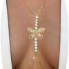 Body Chains | SRMIRO Sexy Butterfly Body Chain Rhinestone Body Chain Bra Chest Chain Nightclub Shiny Sexy Waist Chain Belly Chain Bikini Body Chain For Women