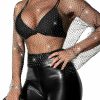 Body Chains | RAMOUG Ramoug Women'S Rhinestone Mesh Crop Top Fishnet Shirt Bikini Cover Up