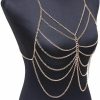 Body Chains | CareUToo Women Body Chain Jewelry - Fashion Backless Full Body Chain Belly Chain Jewelry For Women, Suitable For Costume Party