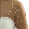 Body Chains | Zangoiry 1Pcs Multi-Layer Rhinestone Shoulder Bra Strap Chain Jewelry Sexy Heart Pendant Lingerie Chain Bridal Shoulder Chain Crystal Underwear Strap Chain Tassel Arm Chain Jewelry For Women