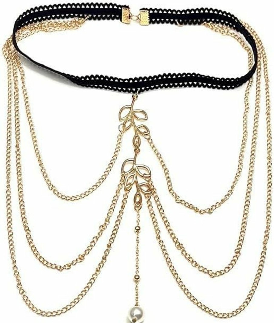 Body Chains | HuiRuying Sexy Geometric Blade Metal Leg Chain Elastic Multilayer Blade Long Leg Chain Female Fashion Multilayer Chain Beach Party Jewelry