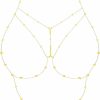 Body Chains | Zaner Sexy Gold Body Chain For Women, Sparkle Sequins Bra Chain, Beach Bikini Chain Bralette, Rave Party Body Jewelry Accessory