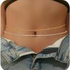 Body Chains | KAERUN Kaerun 2Pcs 18K Gold Plated Waist Chain Layered Gold Body Chain Pearl Cuban Paperclip Waist Beads Belly Chain Sexy Bikini Beach Jewelry For Women 25-43Inch