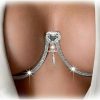 Body Chains | DarBudMay Rhinestone Heart Pendant Bra Body Chain Jewelry Summer Crystal Waterdrop Chest Bracket Chain Rhinestone Bralette Body Chain Jewelry For Women