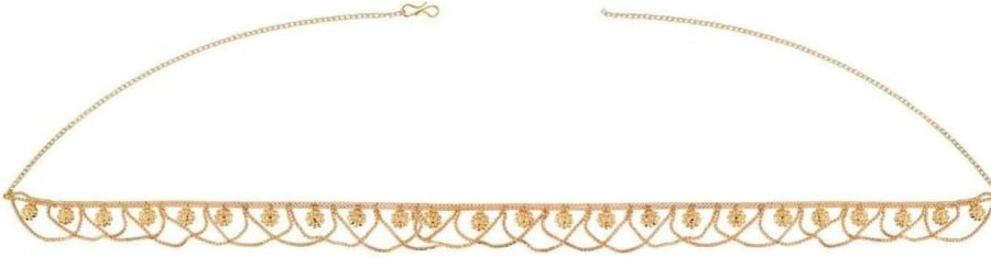 Body Chains | Efulgenz Efulgenz Indian Bollywood Vintage Faux Pearl Kundan Crystal Waist Belt Belly Chain Kamarbandh Bridal Body Jewelry