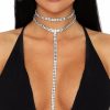 Body Chains | Riymusry Sexy Rhinestone Body Chain With Multi-Layered Long Choker Necklaces Rhinestone Jewelry Necklace Chains Crystal Body Chain For Women Girl Party Body Jewelry