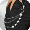 Body Chains | Zehope Zehope Punk Layered Pants Chain Silver Star Jean Chain Goth Party Wallet Chain For Women And Girls