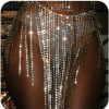 Body Chains | Metisee Metisee Rhinestone Body Chains Crystal Hip Chain Tassel Skirt Belly Chain Bikini Rave Body Chain Jewelry For Women And Girls