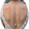 Body Chains | XSBODY Xsbody Crystal Wedding Backdrop Necklace For Women Bridal Long Cubic Zirconia Dainty Back Necklace Body Chain Jewelry Festival Prom Gift