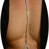 Body Chains | Zangoiry Simple Rhinestone Neck Chain Festival Rave Long Body Chain Necklace Summer Crystal Harness Body Chain Rhinestone Waist Belly Chain Jewelry For Women Men