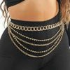 Body Chains | REETAN Reetan Boho Crystal Body Chains Layered Waist Chain Rave Belly Chain Party Nightclub Body Jewelry Accessories For Women And Girls