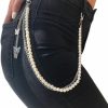 Body Chains | Wiwpar Wiwpar Punk Trouser Chain Pocket Chain Pearl Butterfly Jean Pants Belt Chains Waist Belly Body Chain Silver For Women And Girls