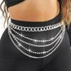 Body Chains | BODIY Bodiy Multilayer Waist Chain Belt Cuban Crystal Sparkly Belly Chains Rave Body Jewelry Accessories For Women And Girls