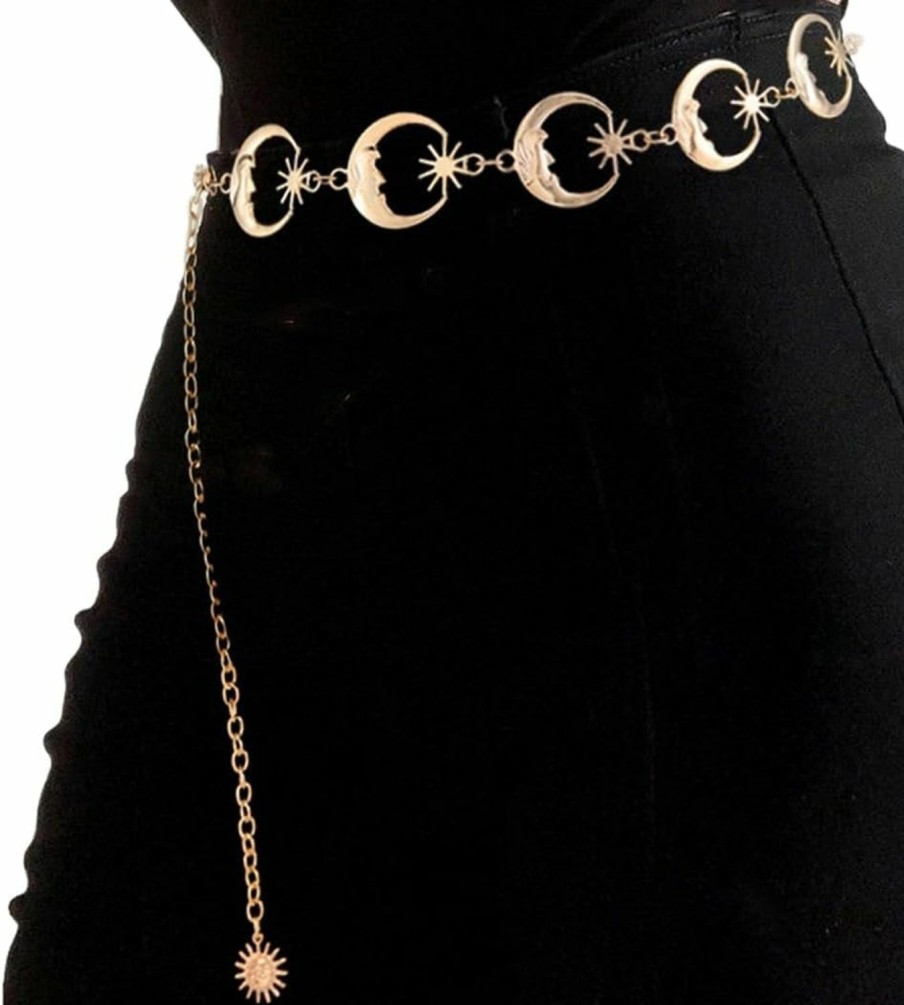 Body Chains | Hitage Hitage Star Moon Waist Chain Sun Belly Belt Chain Layered Body Chain Jewelry Bikini Chain For Women And Men