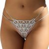 Body Chains | Cusmyre Sexy Rhinestone Thong Panties Crystal Dollar Sign Thong Waist Chain Bikini Body Chain Jewelry Rhinestone G-String Chain For Women Party