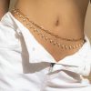 Body Chains | REETAN Reetan Pearl Layered Belly Body Chain Gold Body Chains Tassel Waist Chain Beach Bikini Body Jewelry Accessories For Women And Girls